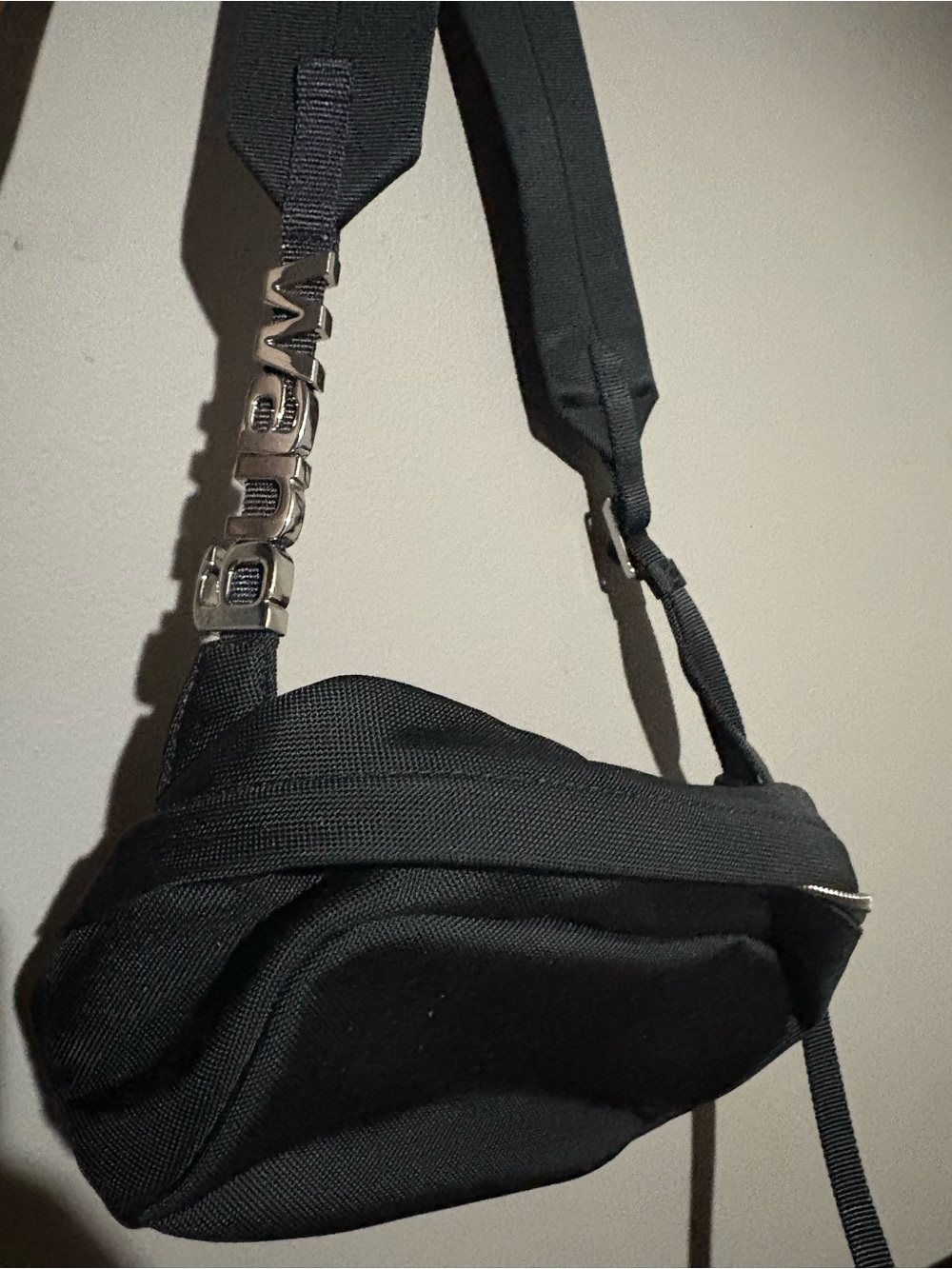 Alexander Wang Black Quilted Crossbody Bag with Logo Strap - Picture 3 of 4